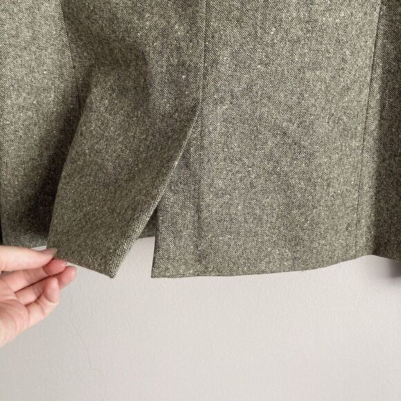 J. Crew Schoolboy Blazer Suede Elbow Patches 100% Wool Size 10 Gray Beige Mix - Picture 10 of 11